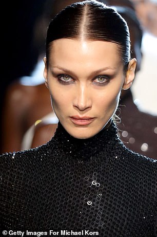 Slick: mannequins' hair has been pulled back;  Pictured is Bella Hadid