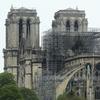 Extinguishing the Notre Dame cathedral fire;  Spire tower collapsed, towers still standing