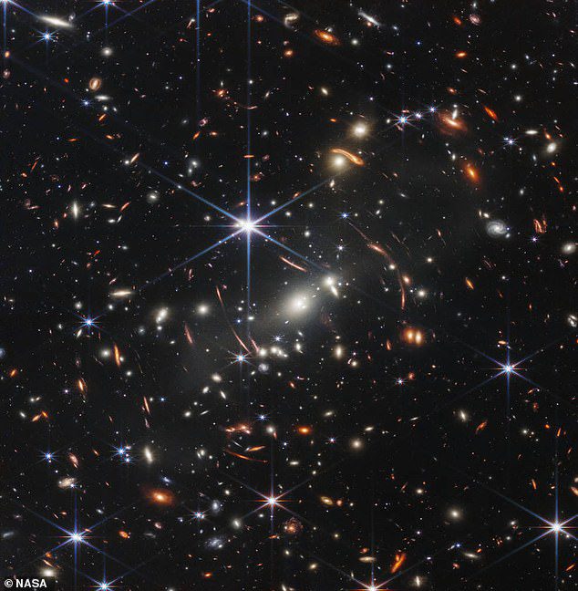 Far Away: Taken in the deepest infrared image of the distant universe ever recorded (pictured) and released to the world last week as part of Webb's first images