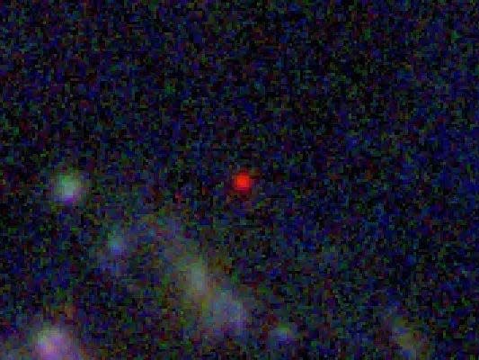 The red dot is the oldest galaxy ever observed.