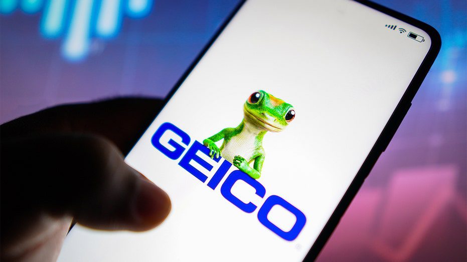 The GEICO logo appears on the smartphone
