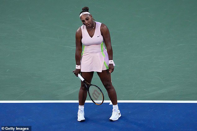 Williams seemed to struggle especially with her backhand and serve on Tuesday