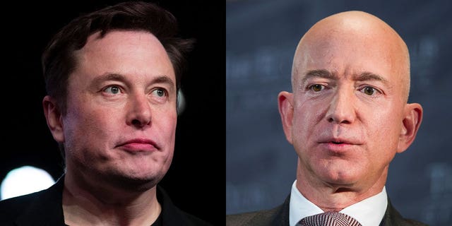 Tesla CEO Elon Musk and Amazon founder Jeff Bezos.