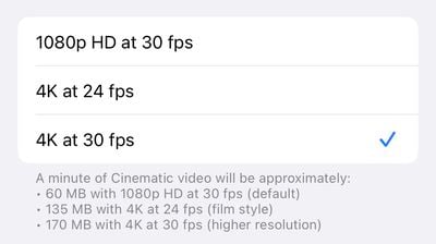 iPhone 14 Pro 4K Cinematic Mode Settings