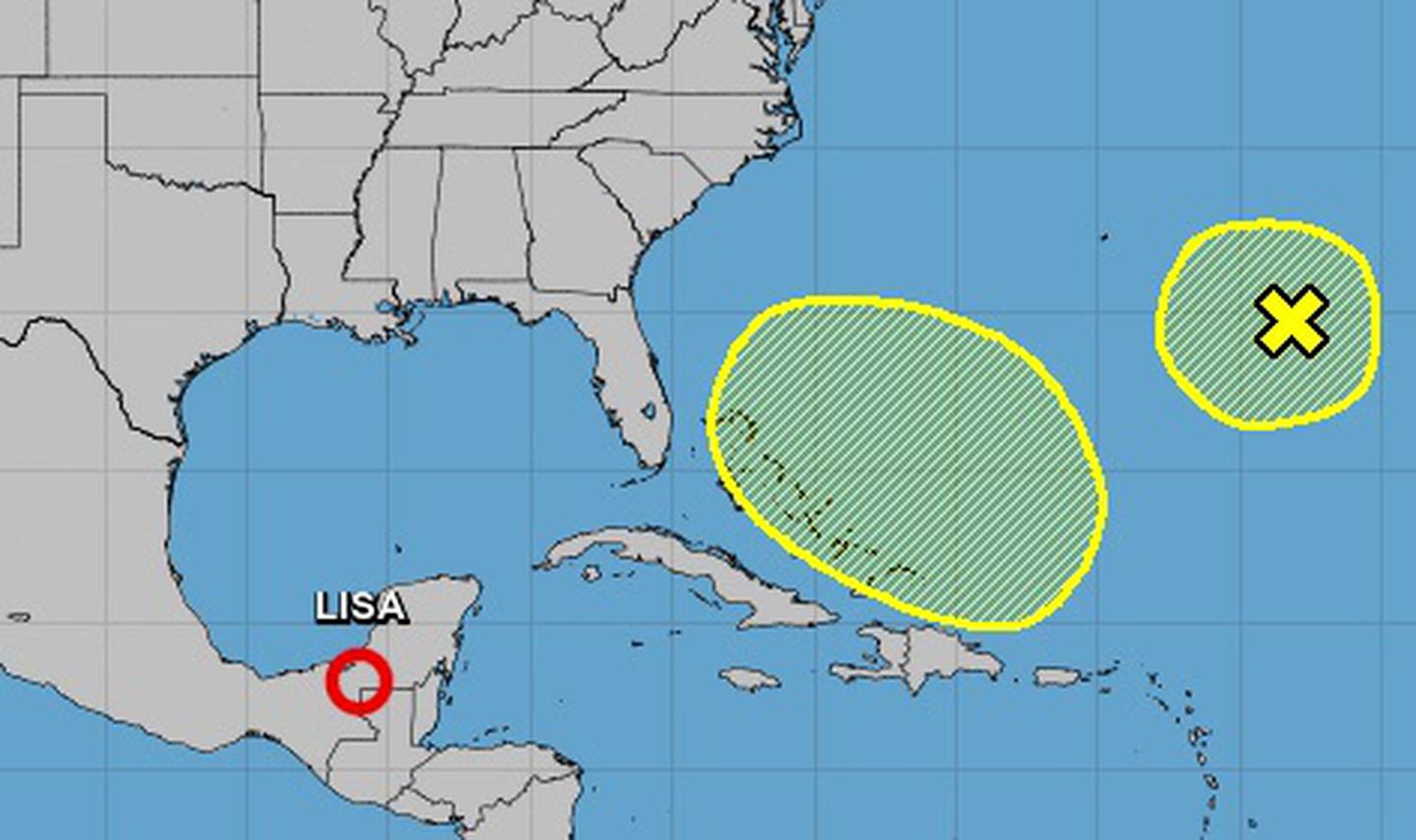 In addition to Lisa and Martin, the National Hurricane Center is monitoring two areas in the Atlantic Ocean for potential storms.