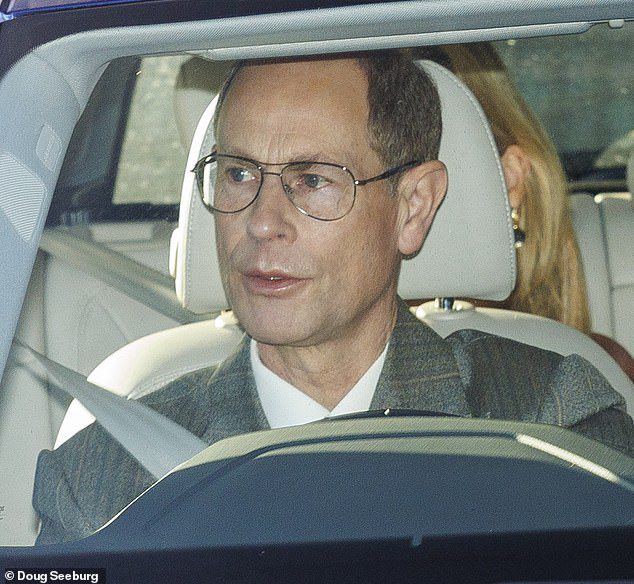 Prince Edward looked particularly smart when attending the royal family's Christmas lunch at Windsor Castle today